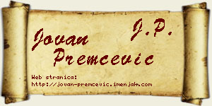 Jovan Premčević vizit kartica